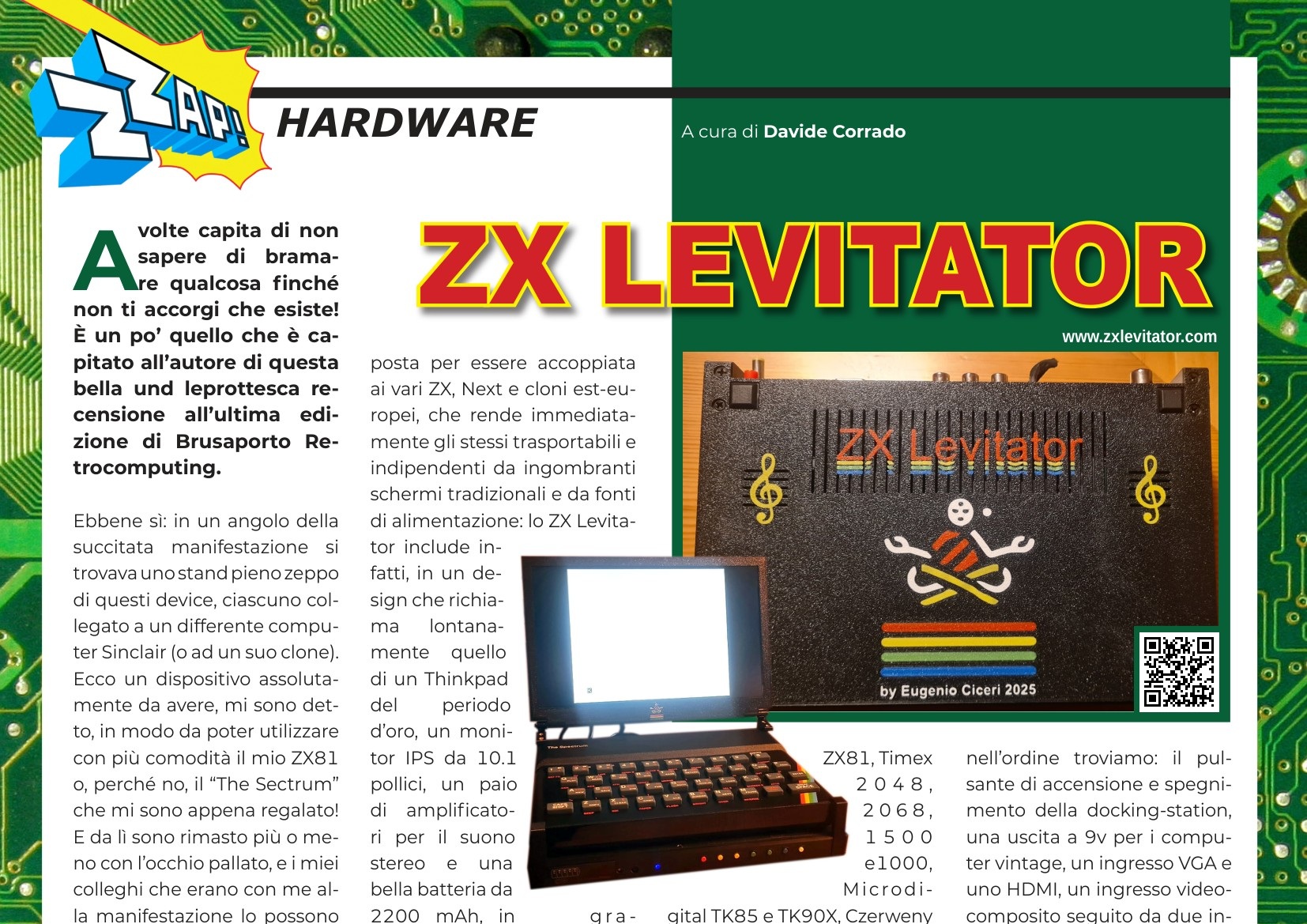 Recensione dello ZX Levitator su Zzap! n. 20/105